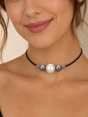 Chic Black and Silver Choker Necklace